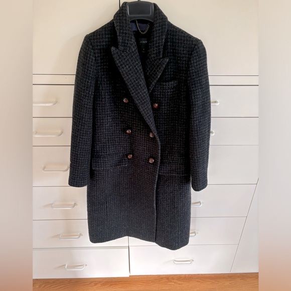 Gorgeous J Crew double breasted houndstooth coat size 0 - Picture 2 of 9